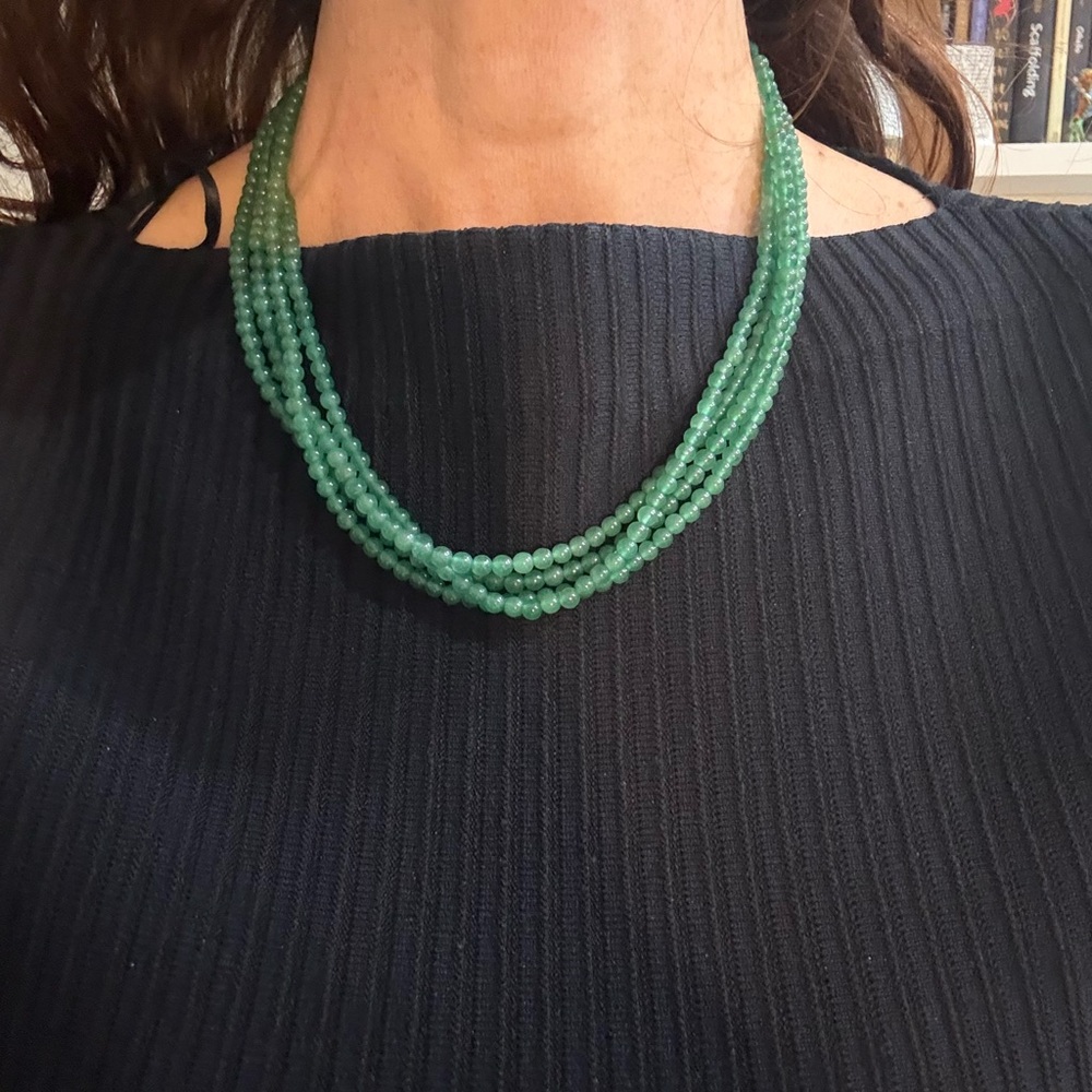 Green Aventurine Beaded Necklace and Earring Set